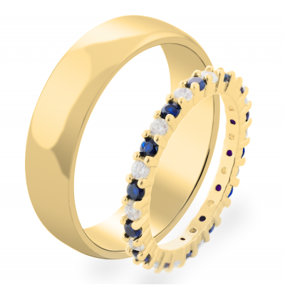 Zlaté snubní drahokamové prsteny STIKI (0.60ct)