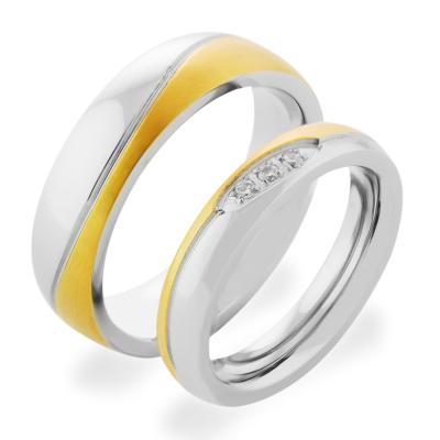 Snubní diamantové prsteny z kombinovaného zlata SYWA