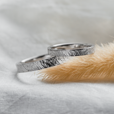 Atypical wedding rings with unusual surface TAMPERE