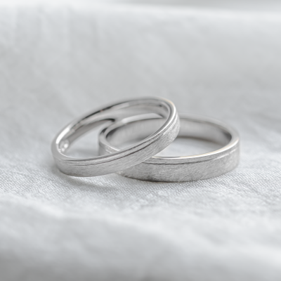 Matte scratched wedding rings TOPHI