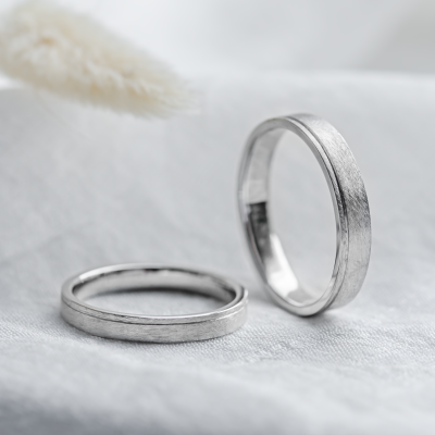 Matte scratched wedding rings TOPHI