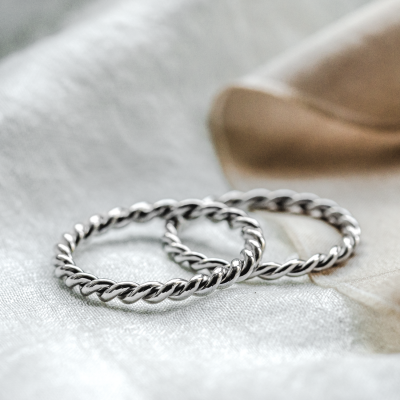 Twisted rope wedding bands VALOS