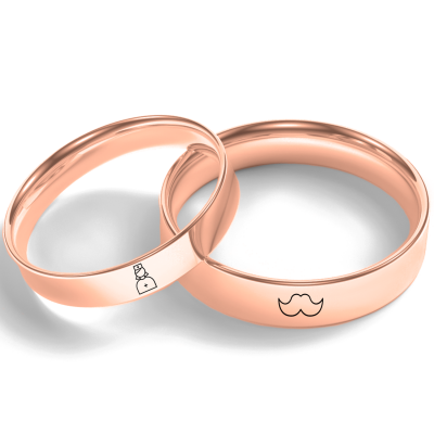 Custom wedding rings with own symbol