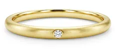 Matte yellow gold band with diamond ODETTE